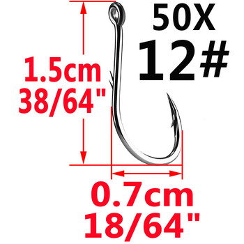 50 τμχ Iseama Circle Carp Eyed Fishing Hook Μέγεθος 12 9 6 4 1 1/0 2/0 3/0 4/0 5/0 Ring Eye Japan Fishhook