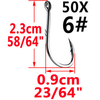 50 τμχ Iseama Circle Carp Eyed Fishing Hook Μέγεθος 12 9 6 4 1 1/0 2/0 3/0 4/0 5/0 Ring Eye Japan Fishhook