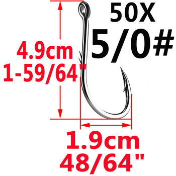 50 τμχ Iseama Circle Carp Eyed Fishing Hook Μέγεθος 12 9 6 4 1 1/0 2/0 3/0 4/0 5/0 Ring Eye Japan Fishhook