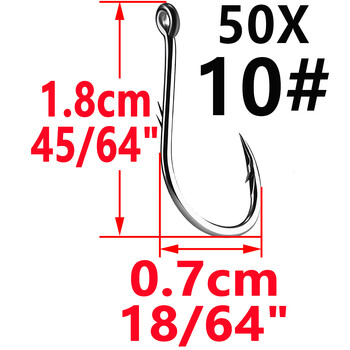 50 τμχ Iseama Circle Carp Eyed Fishing Hook Μέγεθος 12 9 6 4 1 1/0 2/0 3/0 4/0 5/0 Ring Eye Japan Fishhook