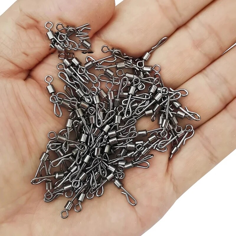 50 ks otočných rybárskych konektorov s ložiskom v tvare Q, rýchlovymeniteľné otočné čapy pre príslušenstvo k terminálom na lov kaprov