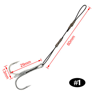 Spinpoler 3 vnt Stinger Rig Leader Jig Kabliukas su Treble Kabliu Nerūdijančio plieno linija Minkštas masalas Gėlo vandens sūraus vandens ešerių lydekos reikmenys