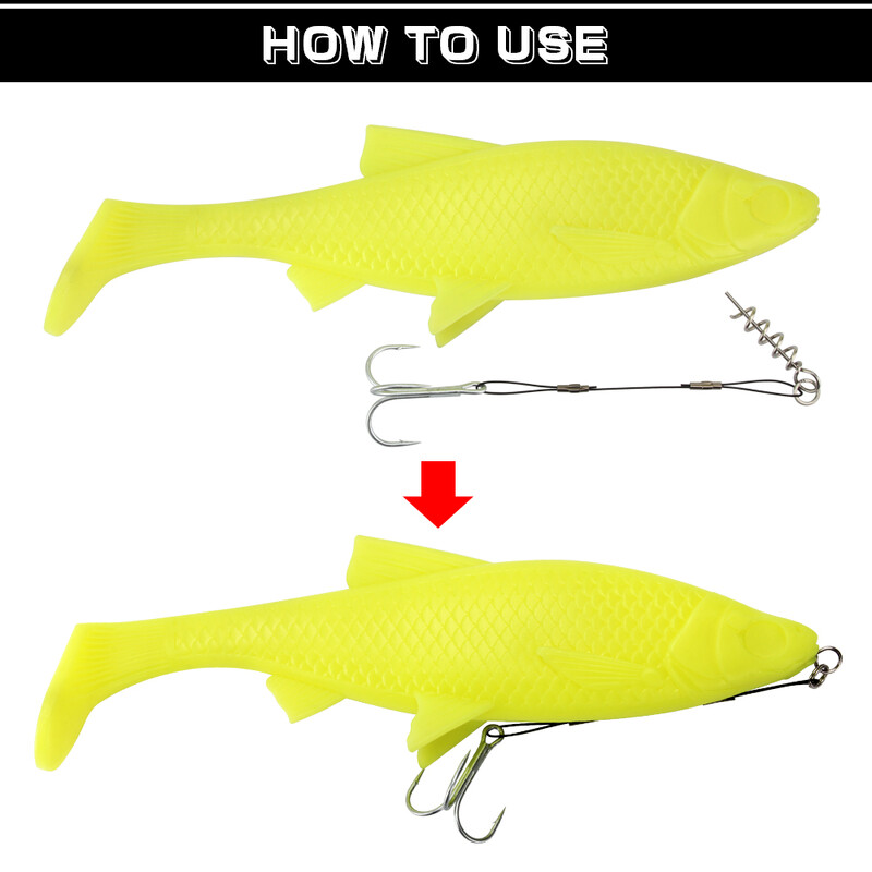 Spinpoler 3 vnt Stinger Rig Leader Jig Kabliukas su Treble Kabliu Nerūdijančio plieno linija Minkštas masalas Gėlo vandens sūraus vandens ešerių lydekos reikmenys