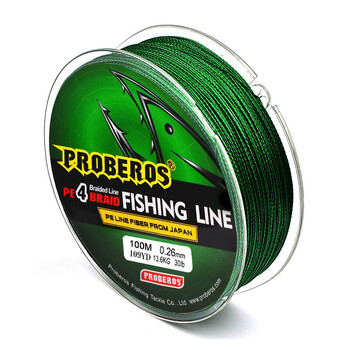 Super Strong 4 Braided 100M Strong Horse Fishing Line PE Line Braided Line Green Label Multifilament Antibrasion Fishing