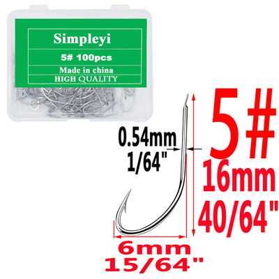 100gab 1#-14# sērijas augstas oglekļa tērauda mušu makšķerāķi Āķis mīksts māneklis makšķerēšanas ēsma zivju āķi Augstas efektivitātes džiga makšķerēšanas āķi