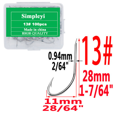 100gab 1#-14# sērijas augstas oglekļa tērauda mušu makšķerāķi Āķis mīksts māneklis makšķerēšanas ēsma zivju āķi Augstas efektivitātes džiga makšķerēšanas āķi