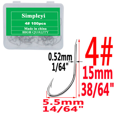 100gab 1#-14# sērijas augstas oglekļa tērauda mušu makšķerāķi Āķis mīksts māneklis makšķerēšanas ēsma zivju āķi Augstas efektivitātes džiga makšķerēšanas āķi