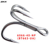BKK 6066-4X-NP UltraAntirust Treble Hook BT663-UA Trīskārši makšķerēšanas āķi 1/0 - 8# Fishhook Saldūdens makšķerēšanai