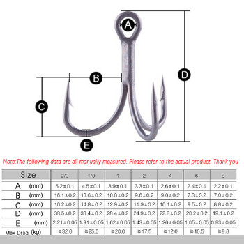 BKK 6066-4X-NP UltraAntirust Treble Hook BT663-UA Triple Fishing Hook 1/0 - 8# Fishhook για ψάρεμα στο θαλασσινό νερό