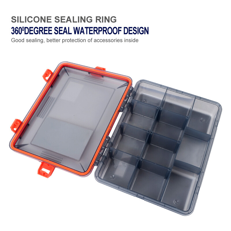 ILURE Cutie pentru pescuit de mare capacitate, rezistentă la apă, accesorii de pescuit, depozitare cârlig de pește, cutii organizatoare pentru momeli, produse de pescuit