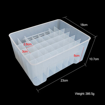 Νέα 40 Grids Plastic Fishing Box Box Lined Box Webfoot Octopus Egi Storage Organizer Box Squid Jig Hard Lure Sea Tool Case