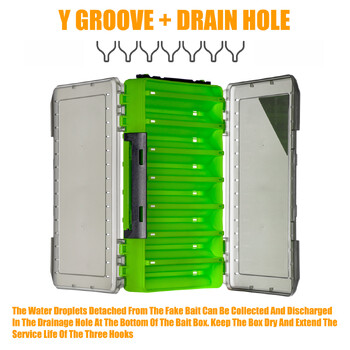 OUYALINE Μεγάλη αποθήκευση διπλής όψεως Θήκη γάντζου για ψάρεμα Δολώματα Δολώματα Δοχείο Θήκη αποθήκευσης Αξεσουάρ ψαρέματος