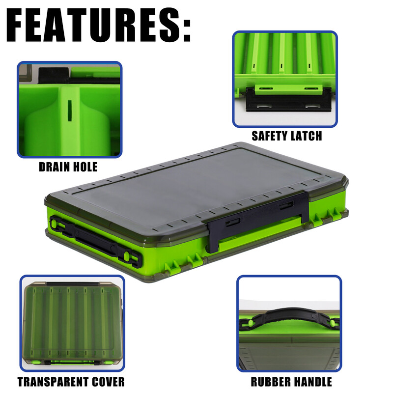 OUYALINE didelės saugojimo dvipusės masalų kabliukų dėžės Žvejybos reikmenų dėžutės jaukų jaukų konteinerių laikymo dėklas Žvejybos priedai