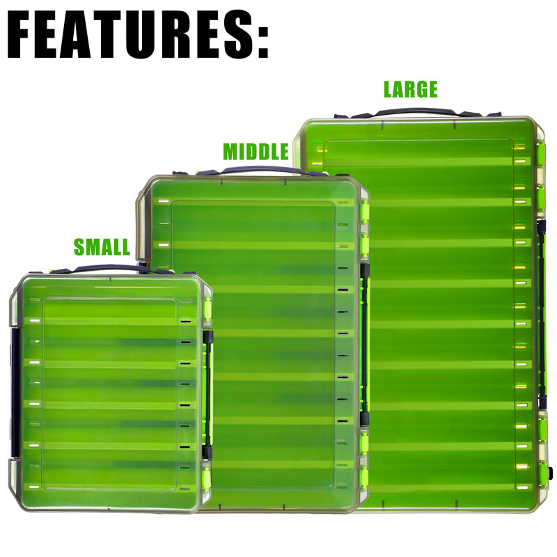 OUYALINE didelės saugojimo dvipusės masalų kabliukų dėžės Žvejybos reikmenų dėžutės jaukų jaukų konteinerių laikymo dėklas Žvejybos priedai