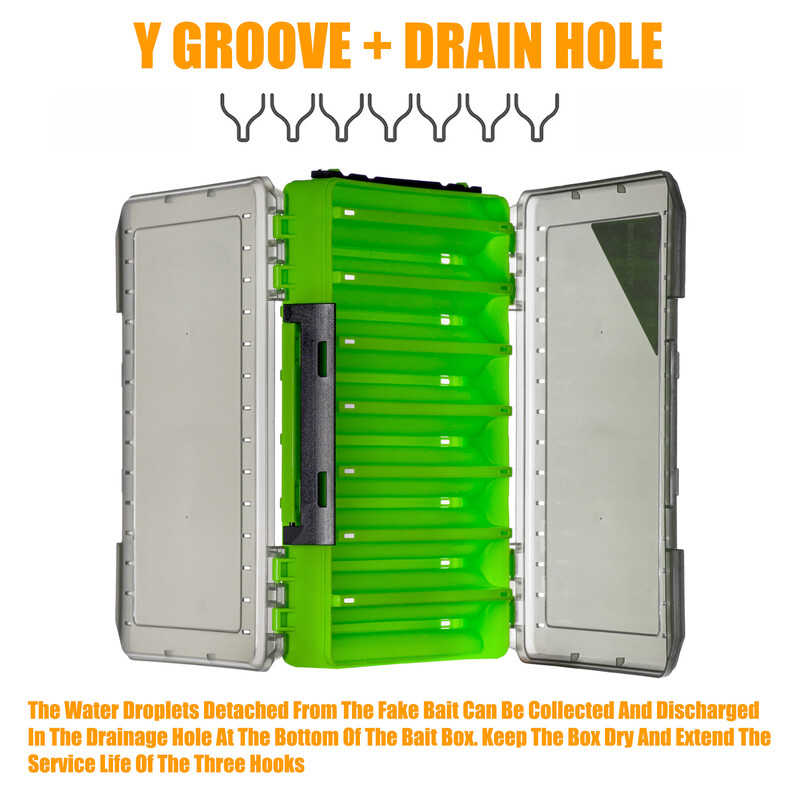 OUYALINE didelės saugojimo dvipusės masalų kabliukų dėžės Žvejybos reikmenų dėžutės jaukų jaukų konteinerių laikymo dėklas Žvejybos priedai