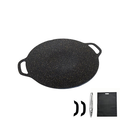 Grila panna korejiešu apaļa, nepiedegoša grila šķīvis āra ceļojumiem kempings cepšanas panna grila piederumi gatavošanas piederumi