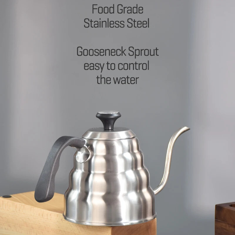 Kafijas tējkanna 1 l/1,2 l nerūsējošā tērauda tējkannas pilināmā tējkanna ar termometru mājas biroja kafejnīcai