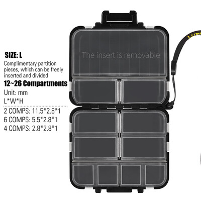 LUREHOLIC mānekļu piederumu kārba Glabāšana skavām grozāmie āķi svina gremdētāji volframa atsvari sadalītie gredzeni karotes mazas ēsmas