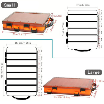 Διπλής στρώσης Κουτί ψαρέματος Διαφανές κουτί δέλεαρ ψαρέματος Πλαστικός δίσκος αποθήκευσης εργαλείων ψαρέματος Θήκη 10 κελιά / 14 κελιά