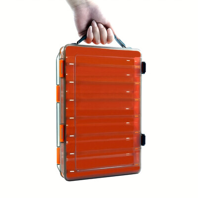 Dvojvrstvová krabica na rybárske náčinie, priehľadná krabica na rybárske návnady, plastová miska na úschovu rybárskeho náčinia, puzdro na rybárske náčinie, 10 článkov / 14 článkov