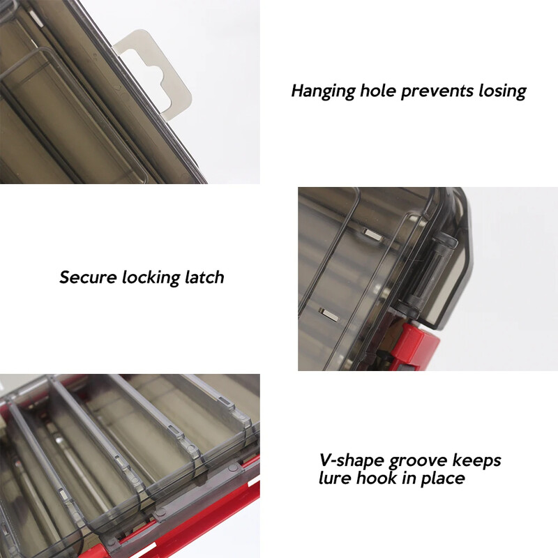 Kalapüügikohver Kahepoolne kalapüügipeibuti kast Squid Jig Minnows Bait kalastustarvete kasti hoiukohver