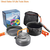 Hliníková zliatina, kempingový riad, riad na varenie, vonkajšiu varnú kanvicu, piknik, gril, kanvicu, hrniec, panvicu, 3 ks/sada