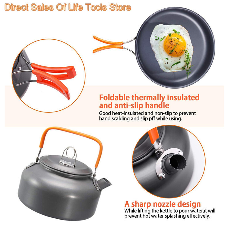 Hliníková zliatina, kempingový riad, riad na varenie, vonkajšiu varnú kanvicu, piknik, gril, kanvicu, hrniec, panvicu, 3 ks/sada