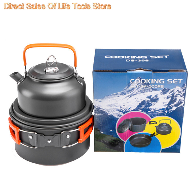 Hliníková zliatina, kempingový riad, riad na varenie, vonkajšiu varnú kanvicu, piknik, gril, kanvicu, hrniec, panvicu, 3 ks/sada
