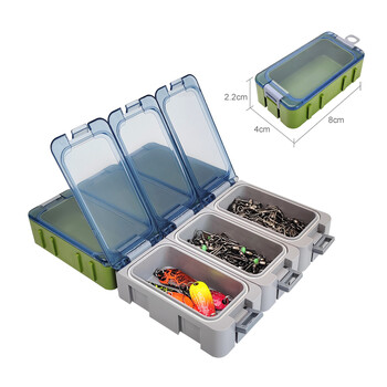 Нова кутия за риболов от 3 бр. Мини пластмасова кутия за съхранение на аксесоари Кутии Органайзери Кутии Контейнер за стръв Шаран Калъф за инструменти със светещ