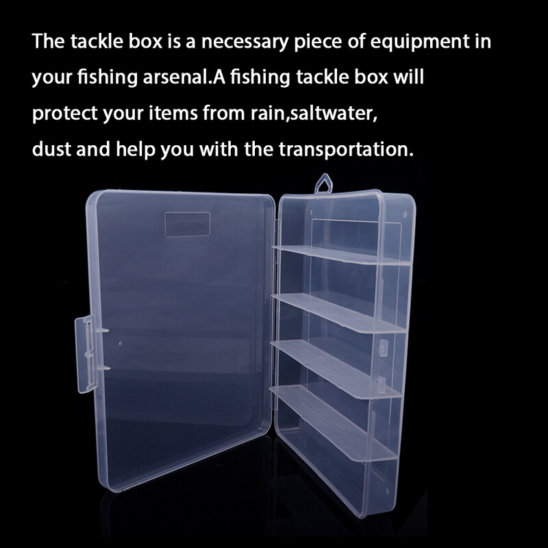 GOBASS Pohodlný organizér, plastový box na rybárske náčinie, 5 mriežok, priehradky, puzdro na háčiky na návnady, rybárske príslušenstvo