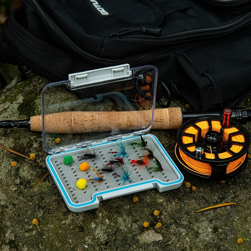 Goture ūdensizturīgs mušu makšķerēšanas mānekļu uzglabāšanas kastes futrālis konteiners caurspīdīgs ABS plastmasas zivju āķa kaste makšķerēšanas piederumu piederums