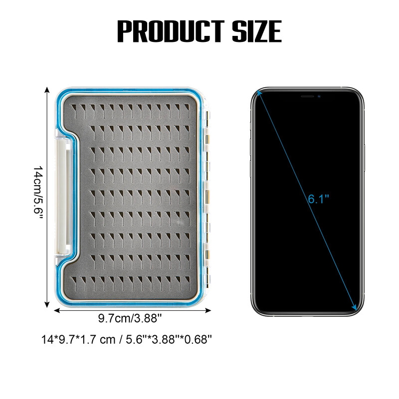 Goture ūdensizturīgs mušu makšķerēšanas mānekļu uzglabāšanas kastes futrālis konteiners caurspīdīgs ABS plastmasas zivju āķa kaste makšķerēšanas piederumu piederums