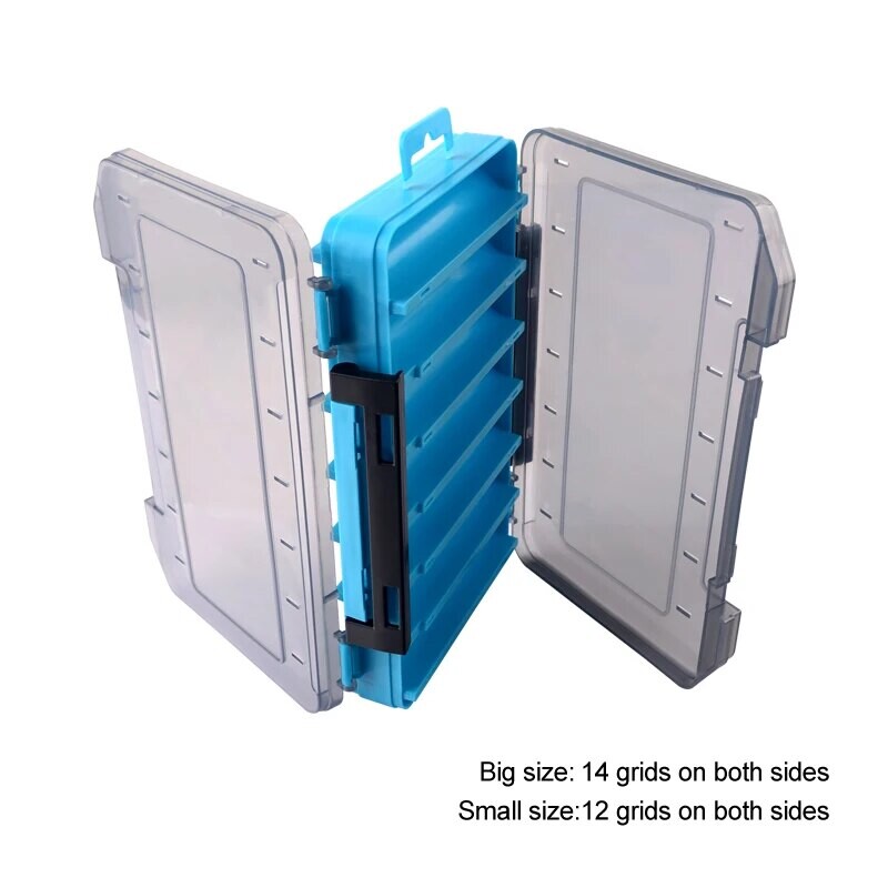 Dvipusė žūklės reikmenų laikymo dėžė spiningininkams Masalui Egi įrankių dėžutė Dirbtinis jauko dėklas Žvejo reikmenų organizatorius