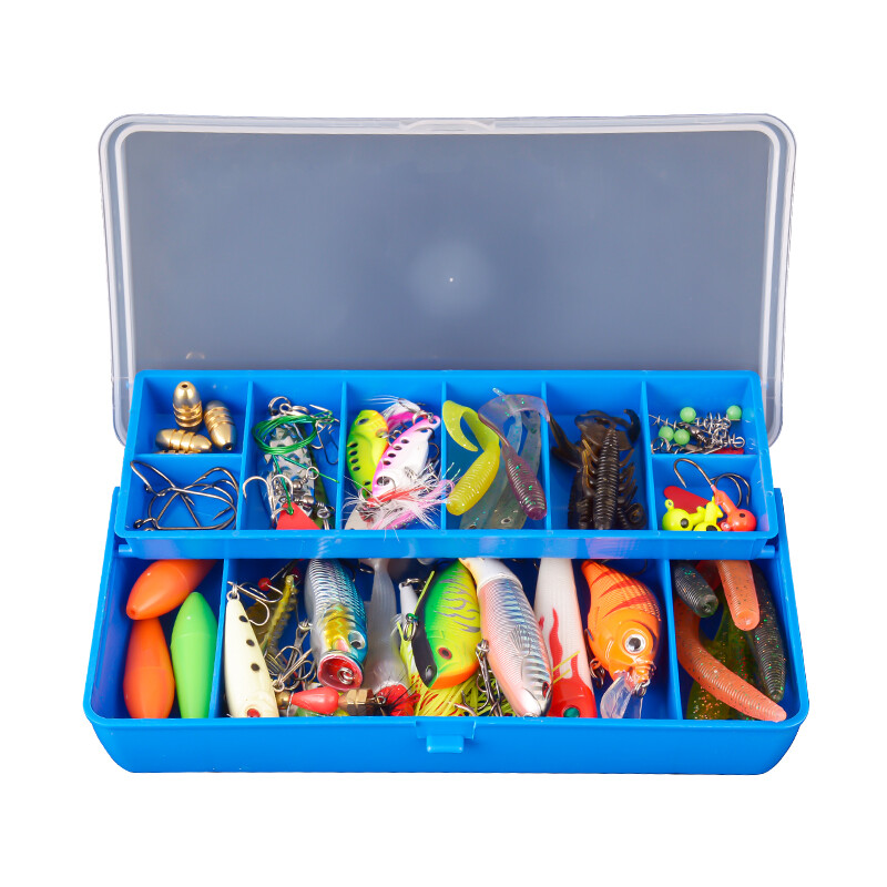 TAIYU hordozható horgászfelszerelés doboz 11 rekeszes, kétszintes tárolótáska Pontyhorgász-kiegészítők Lure Hook Soft Bait szerszámos doboz