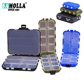 SAMOLLA 1vnt vandeniui atspari mini žvejybos reikmenų dėžutė su keliais skyreliais kabliams, masalams ir masalams – nešiojama žvejyba