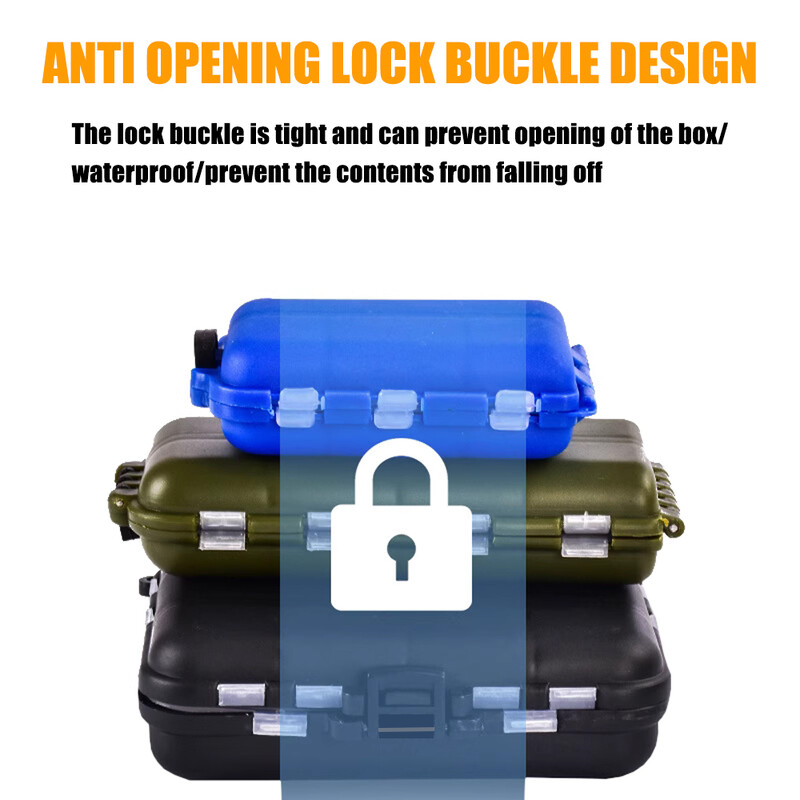 SAMOLLA 1vnt vandeniui atspari mini žvejybos reikmenų dėžutė su keliais skyreliais kabliams, masalams ir masalams – nešiojama žvejyba