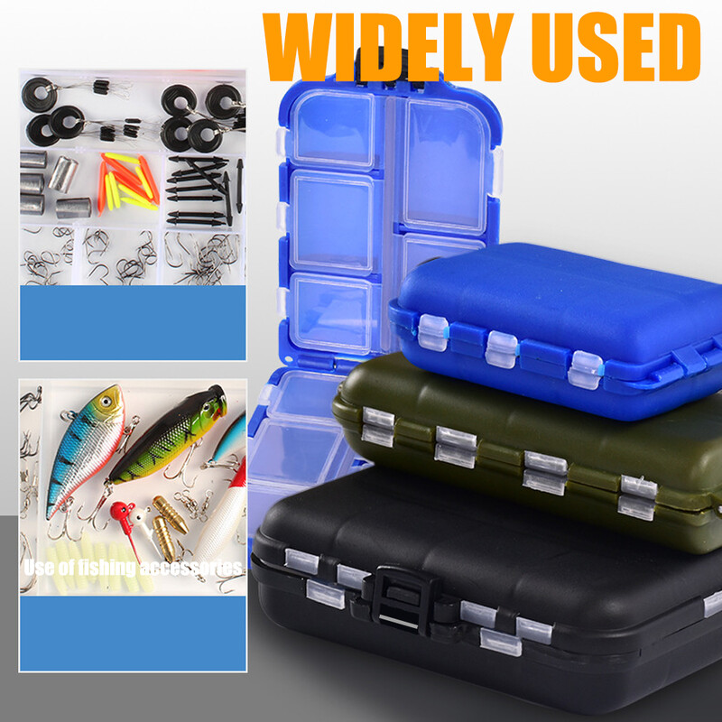 SAMOLLA 1vnt vandeniui atspari mini žvejybos reikmenų dėžutė su keliais skyreliais kabliams, masalams ir masalams – nešiojama žvejyba