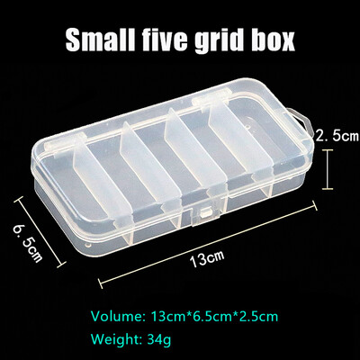 Luya 5 rekeszes horgászfelszerelés-szervező átlátszó műanyag kiegészítő doboz hamis csali mennydörgő csali tok horgászszerszám doboz