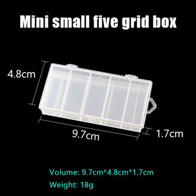 Luya 5 rekeszes horgászfelszerelés-szervező átlátszó műanyag kiegészítő doboz hamis csali mennydörgő csali tok horgászszerszám doboz