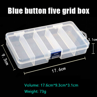 Luya 5 rekeszes horgászfelszerelés-szervező átlátszó műanyag kiegészítő doboz hamis csali mennydörgő csali tok horgászszerszám doboz