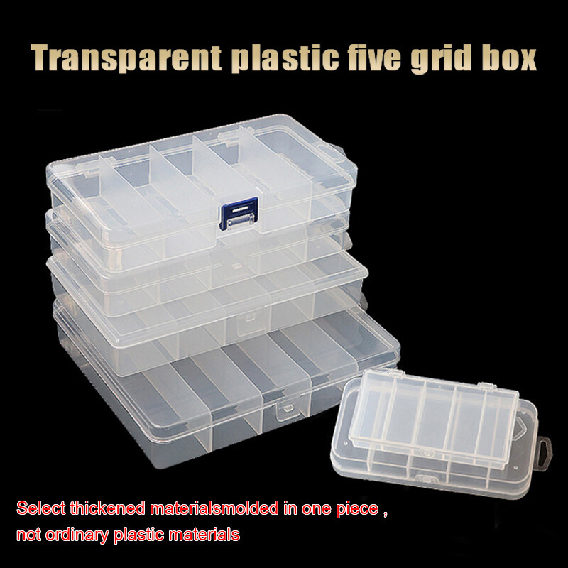 Luya 5 rekeszes horgászfelszerelés-szervező átlátszó műanyag kiegészítő doboz hamis csali mennydörgő csali tok horgászszerszám doboz