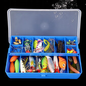 Nešiojama žvejybos reikmenų dėžė 11 skyrių Dviejų aukštų laikymo dėklas Karpių žvejybos reikmenys Lure Hook Soft Bait įrankių dėžutė