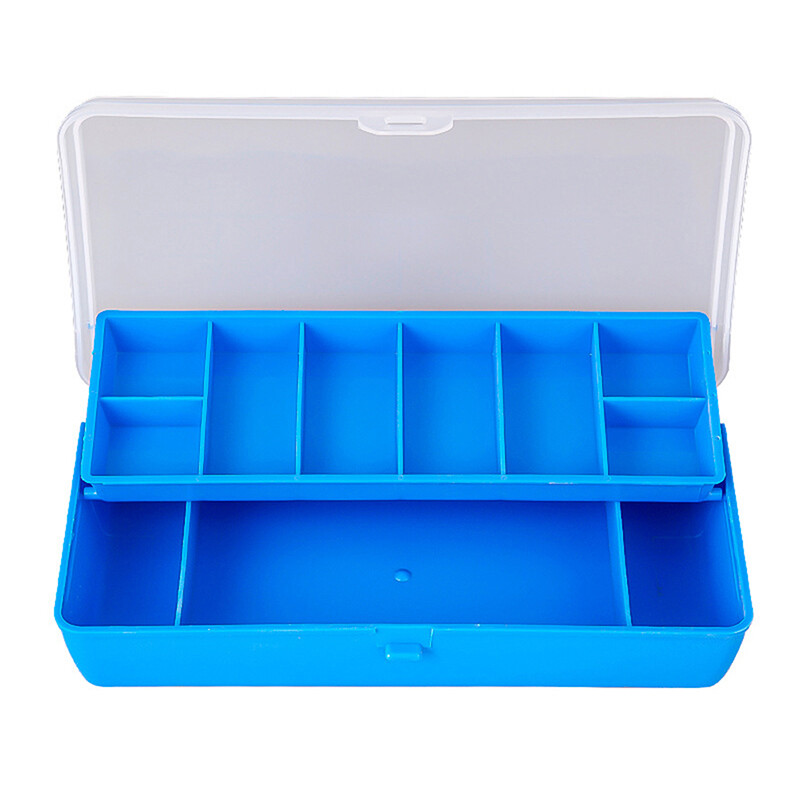 Nešiojama žvejybos reikmenų dėžė 11 skyrių Dviejų aukštų laikymo dėklas Karpių žvejybos reikmenys Lure Hook Soft Bait įrankių dėžutė