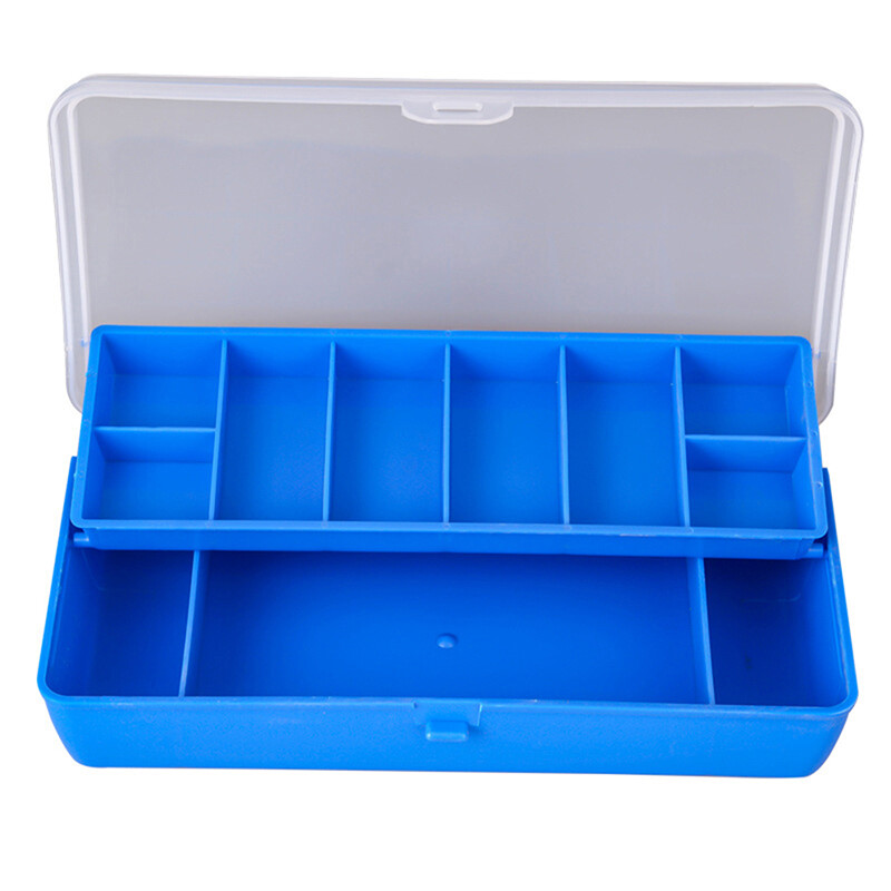 Nešiojama žvejybos reikmenų dėžė 11 skyrių Dviejų aukštų laikymo dėklas Karpių žvejybos reikmenys Lure Hook Soft Bait įrankių dėžutė