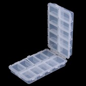 16,6 * 9,7 * 4,1 cm plastikinė 20 skyrių žvejybos reikmenų dėžutė, skirta žūklės masalams, masalams, kabliukams