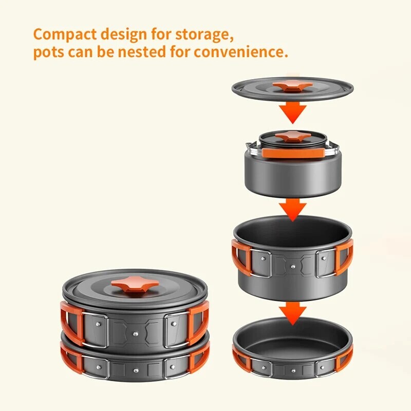 Lauko pikniko rinkinys Keptuvė keptuvė keptuvėje Keptuvė Vienvietė keptuvė Nešiojama ypač lengva