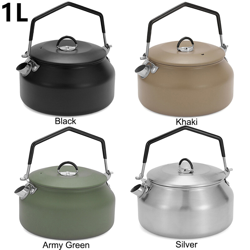 1 l stovyklavimo vandens virdulys nerūdijančio plieno arbatinukas kavos puodas lauko arbatos virdulys maisto ruošimui žygiams kelionėms turistiniai reikmenys