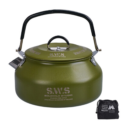Prenosná turistická kanvica s objemom 0,8 l z nehrdzavejúcej ocele 304, ultraľahká kanvica na kávu a vodu, riad na vonkajšie cestovanie a kempovanie