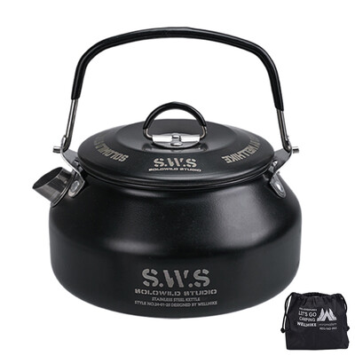 Prenosná turistická kanvica s objemom 0,8 l z nehrdzavejúcej ocele 304, ultraľahká kanvica na kávu a vodu, riad na vonkajšie cestovanie a kempovanie