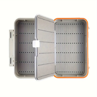 Aventik ūdensnecaurlaidīga divpusēja makšķerēšanas piederumu kaste ar putuplasta šūpoles lapu uzglabāšanas paplāti — makšķerēšanas glabāšanas rīki ērtiem satvērieniem